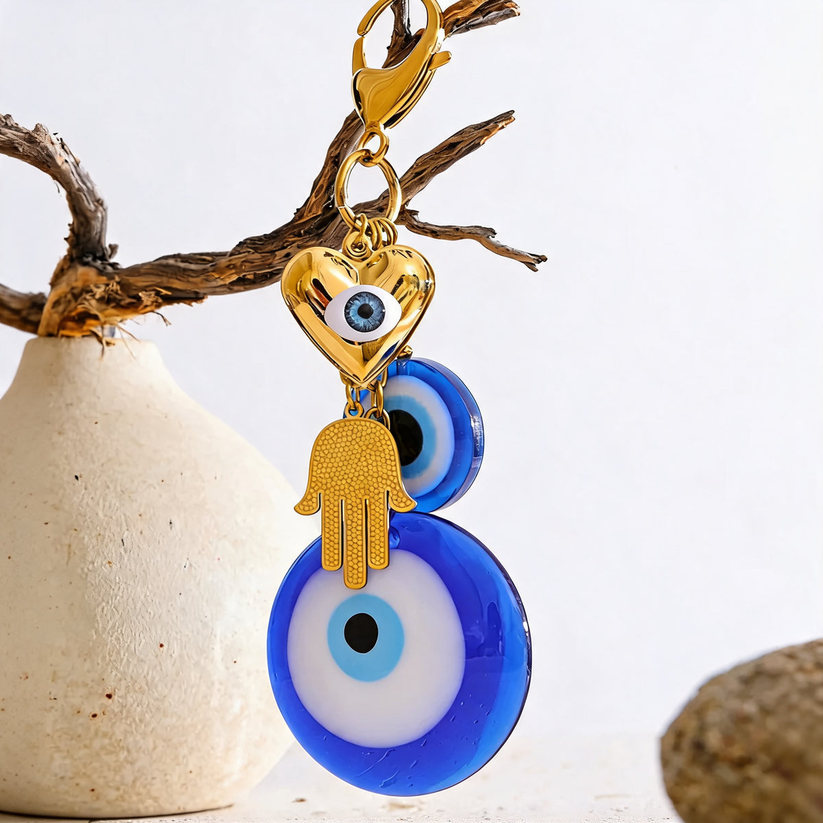 Indigo Eye Charm Keychain