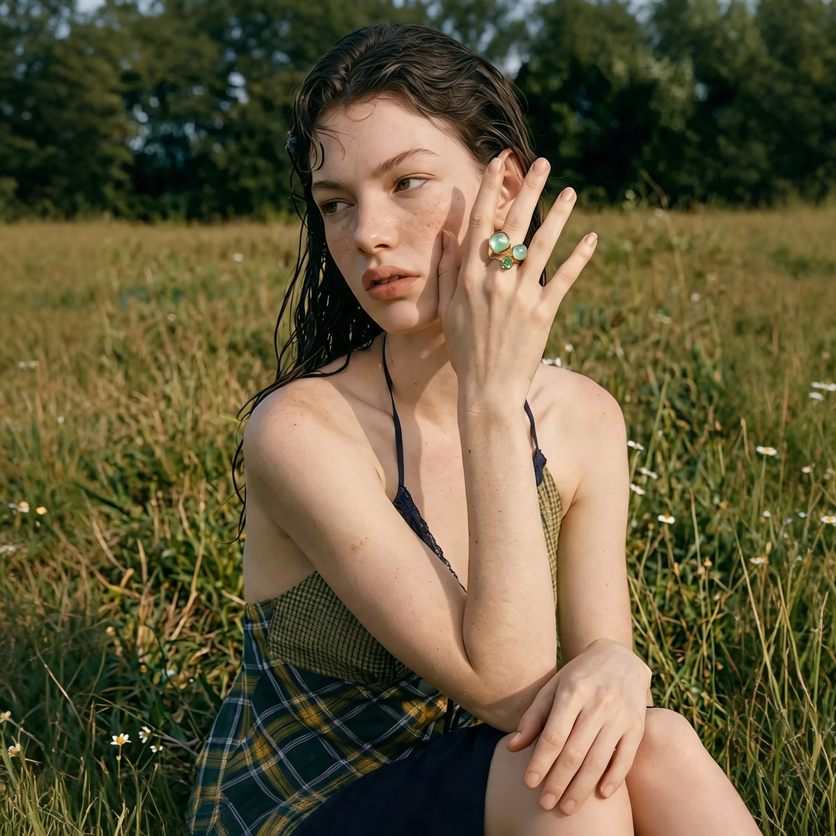 Georgie Crystal Square Ring
