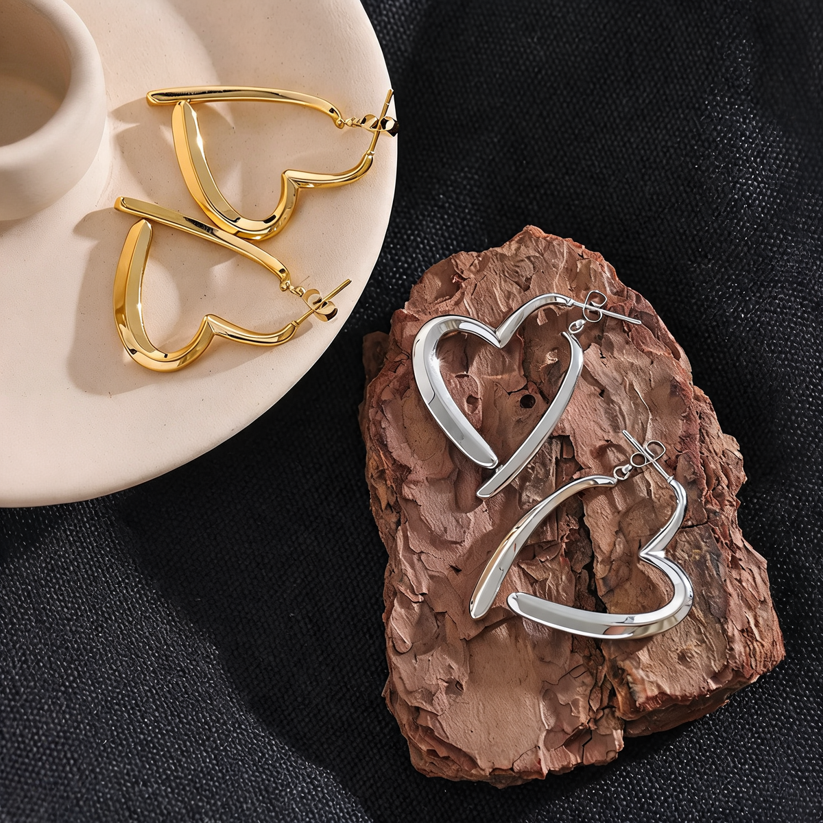 Ivy Heart Hoop Earrings