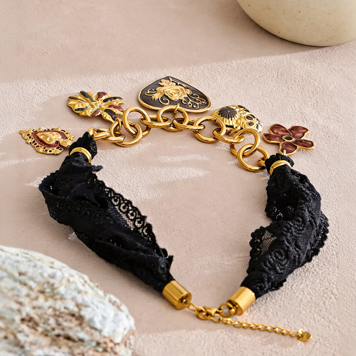 Noelle Lace Charm Necklace