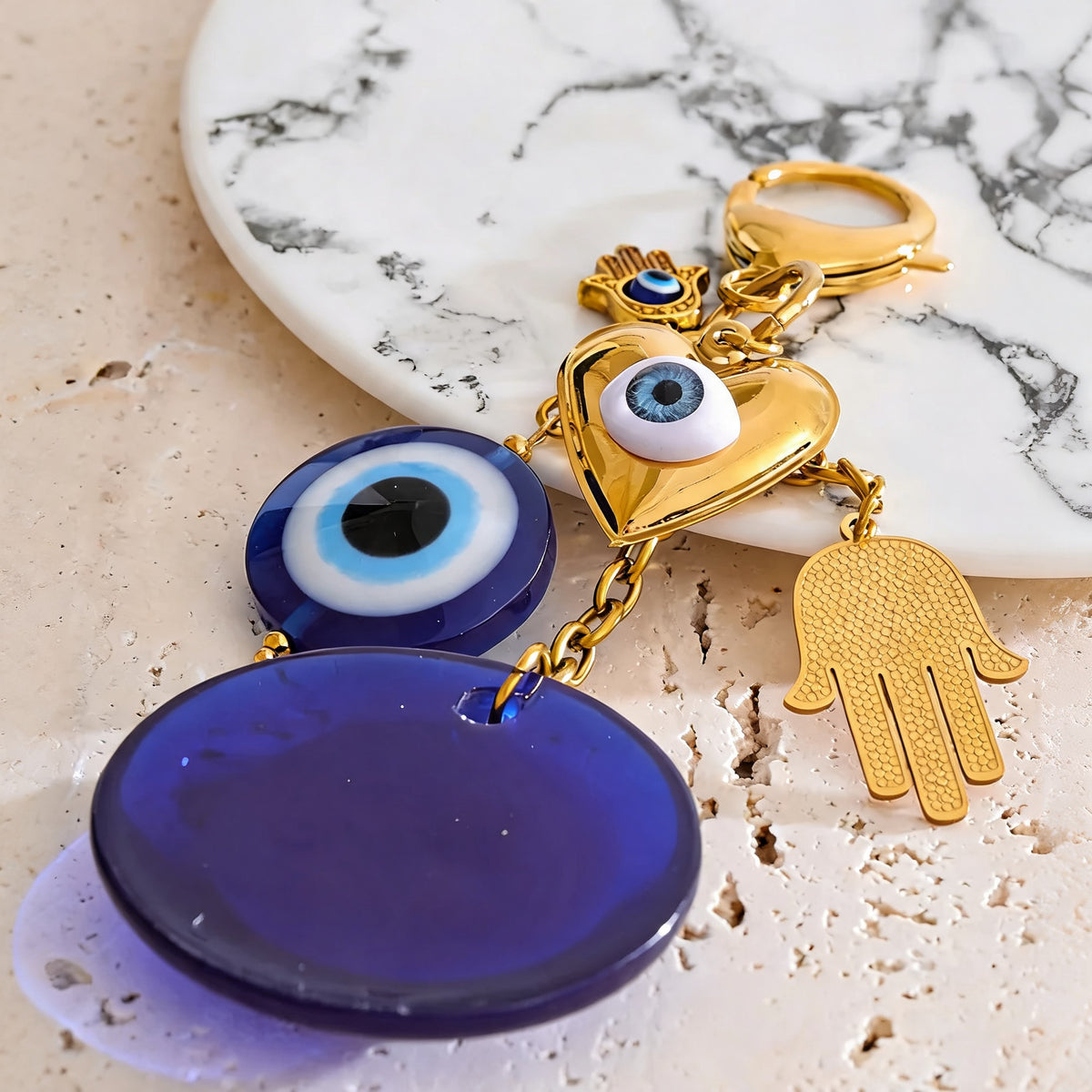 Indigo Eye Charm Keychain