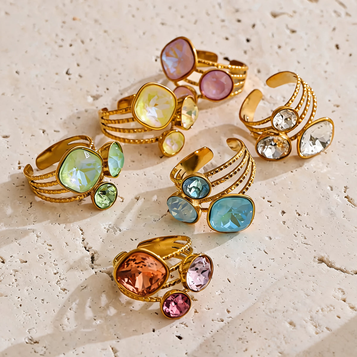 Georgie Crystal Square Ring