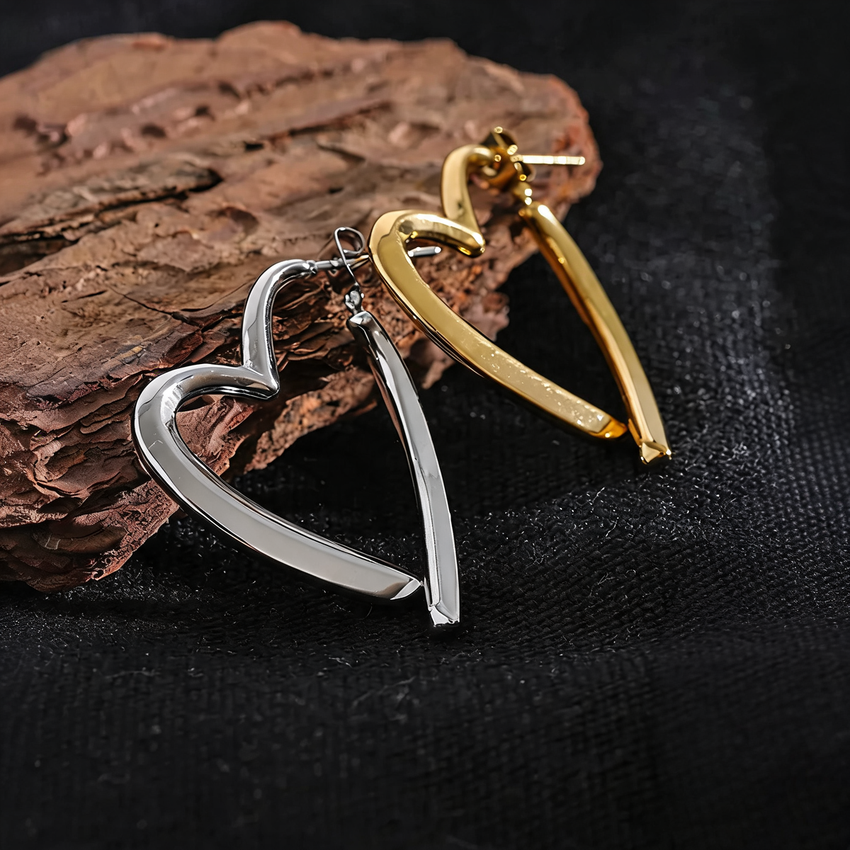 Ivy Heart Hoop Earrings