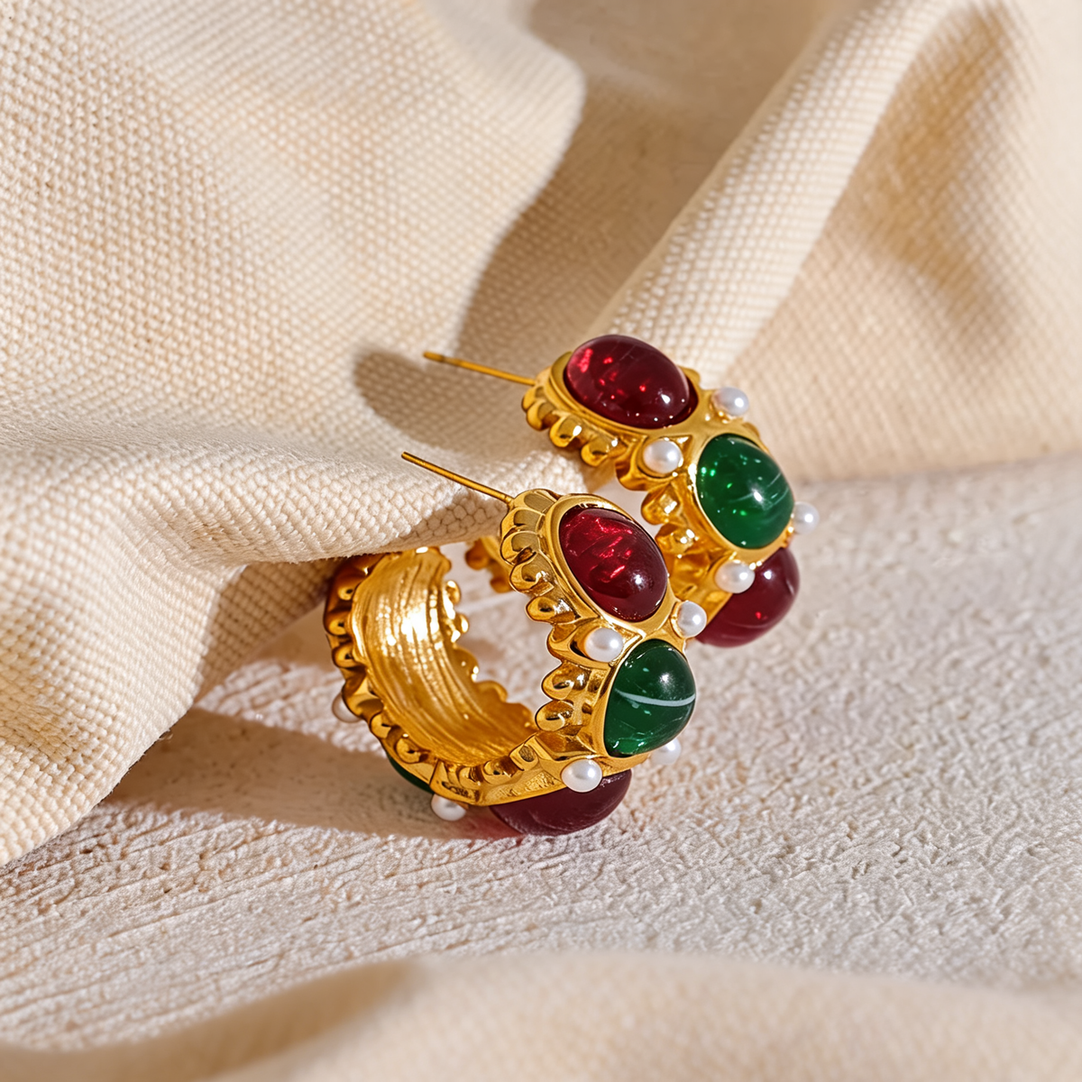 Juliet Stone Hoop Earrings