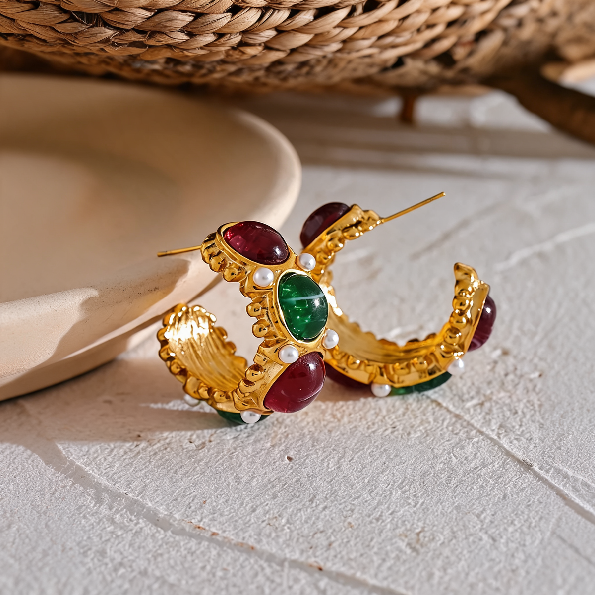 Juliet Stone Hoop Earrings