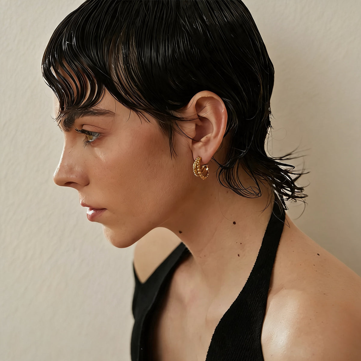 Roux Faux Pearl Hoops