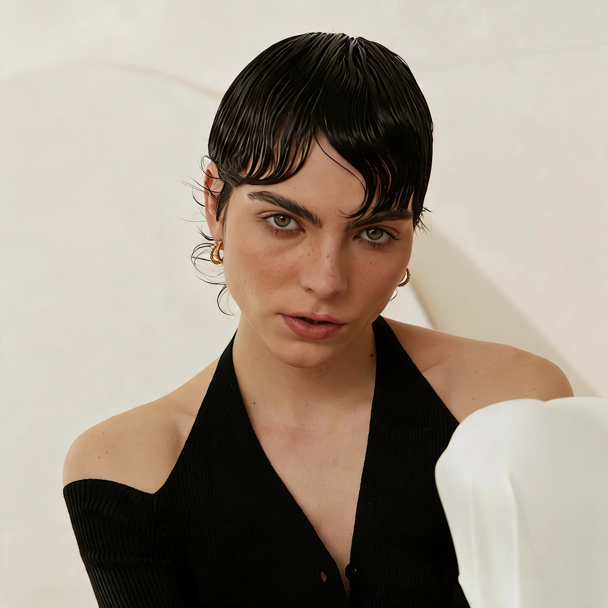 Roux Faux Pearl Hoops