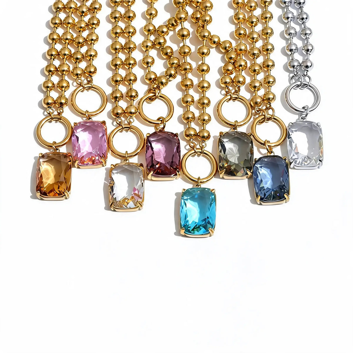 Thistle Crystal Drop Necklace