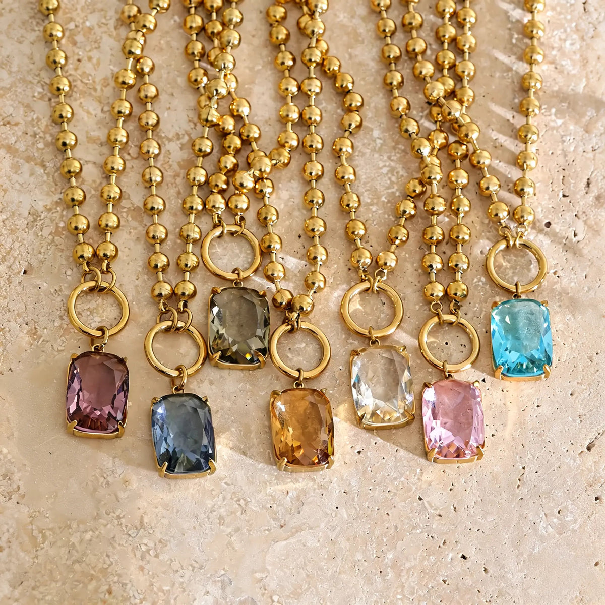 Thistle Crystal Drop Necklace