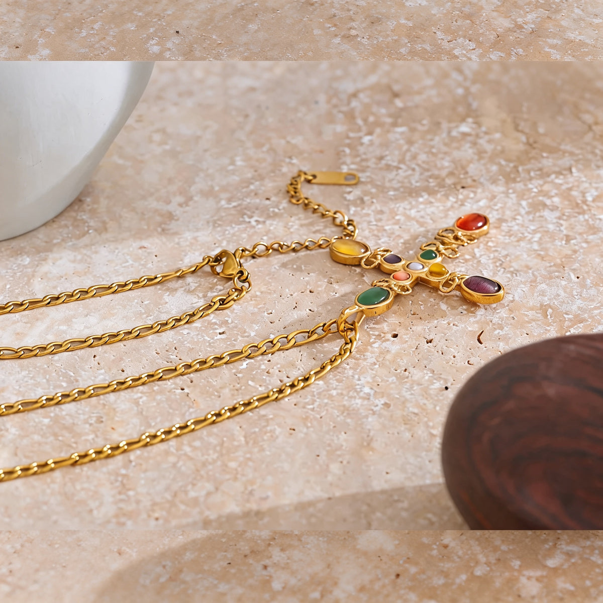 Grace Stone Cross Necklace