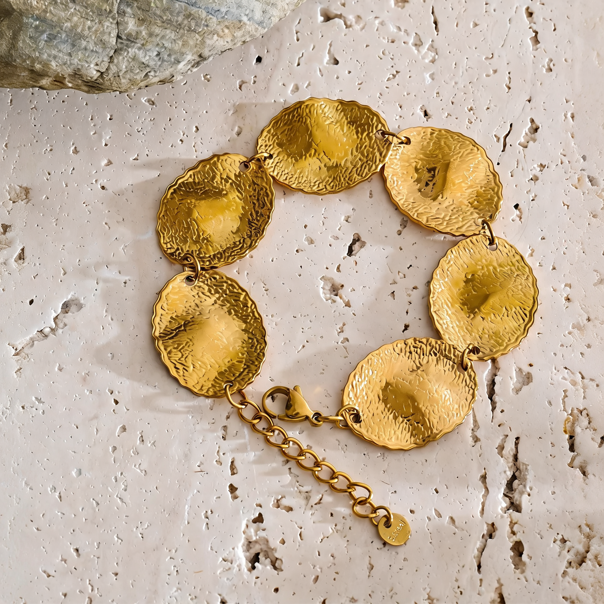 Elsa Hammered Disc Bracelet