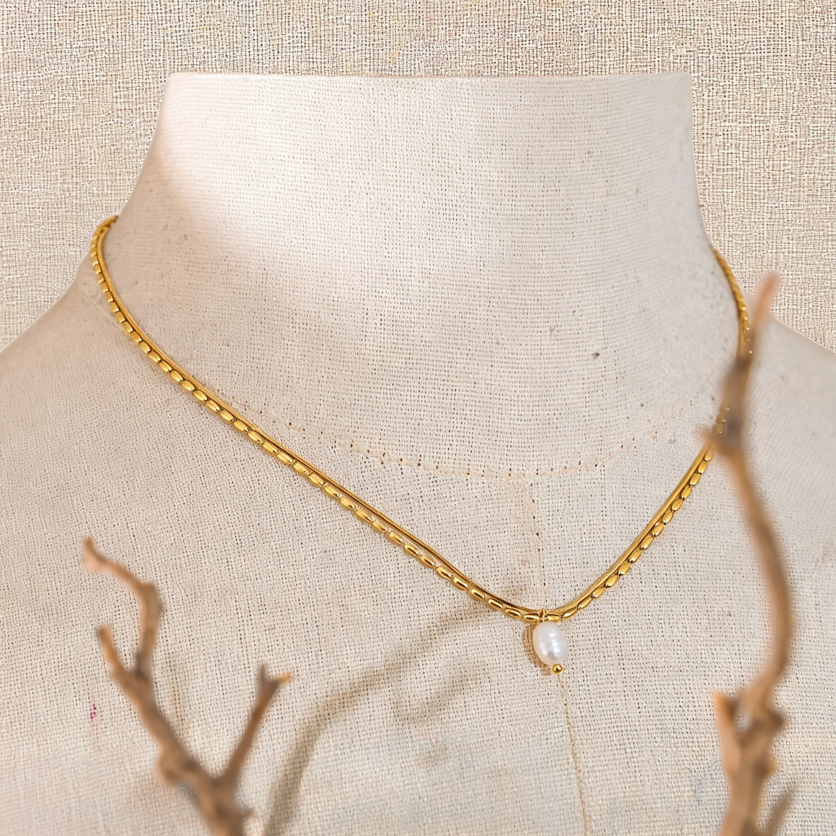 Saylor Pearl Chain Necklace