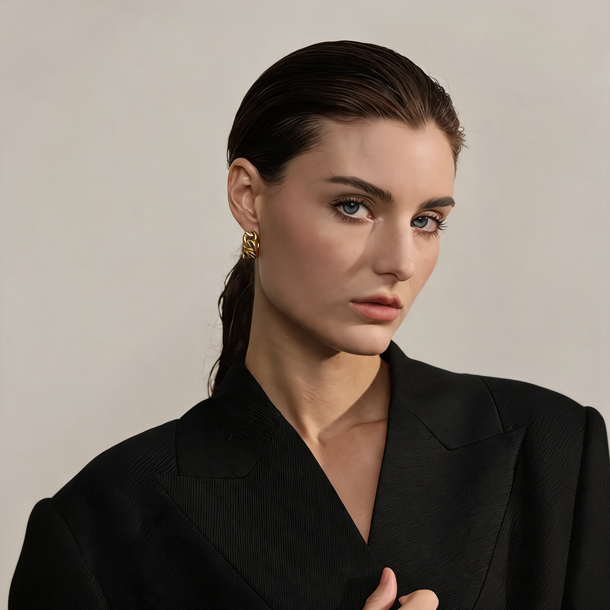 Emery Chain Hoop Earrings