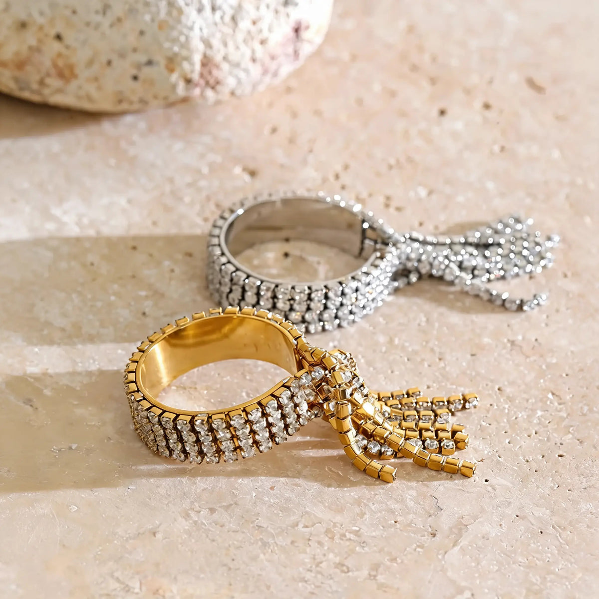 Renna Crystal Tassel Ring