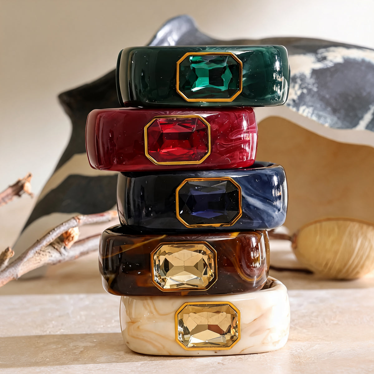 Sorrel Resin Statement Bangle