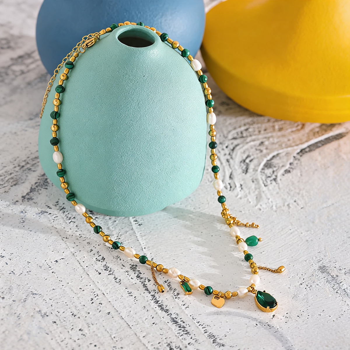 Fallon Green Crystal Necklace
