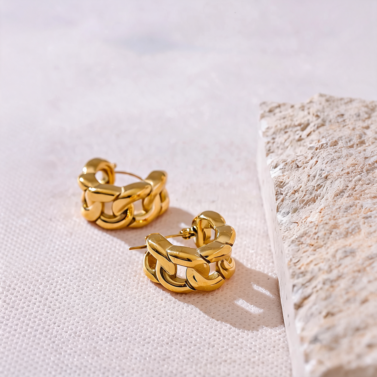 Emery Chain Hoop Earrings