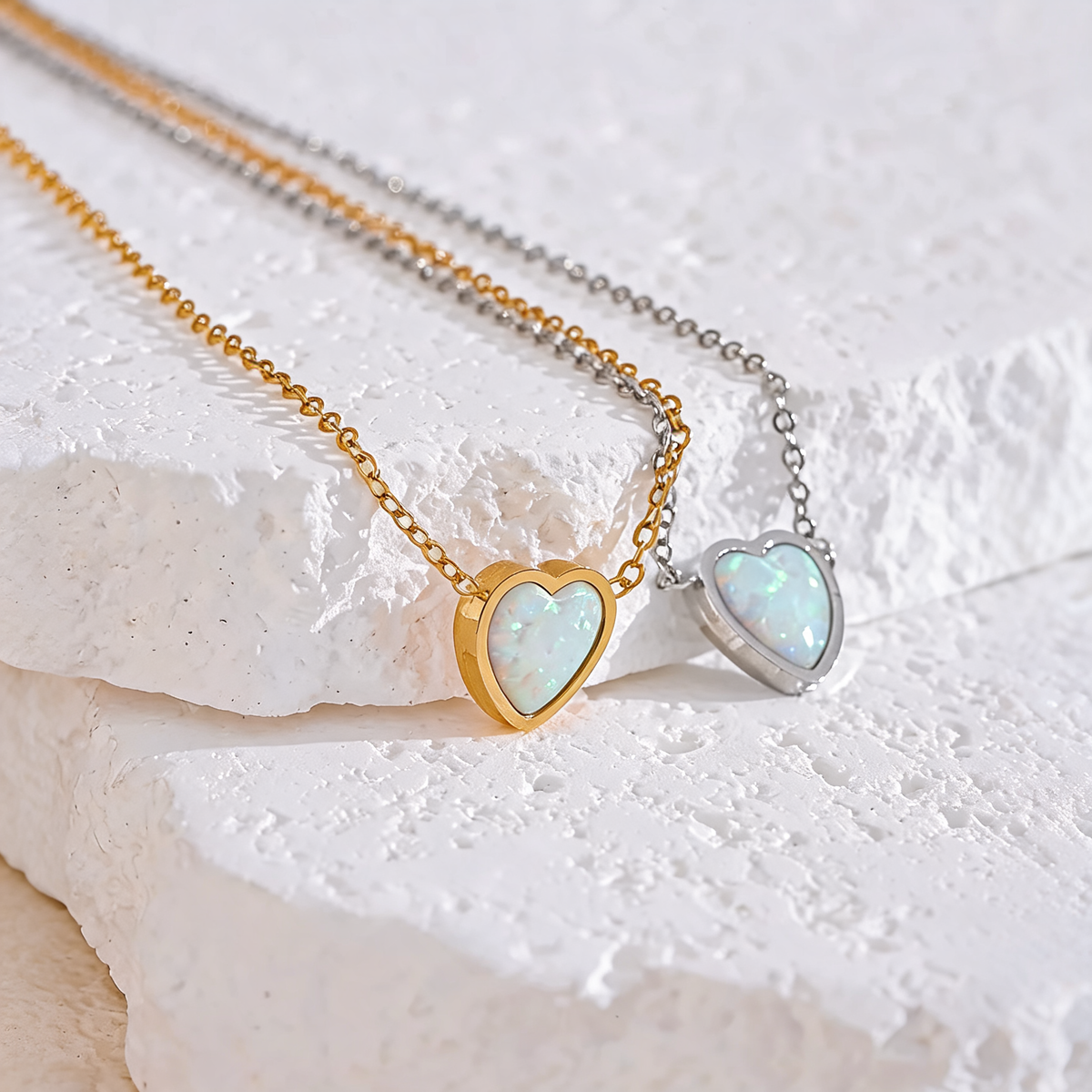 Dove Stone Heart Necklace