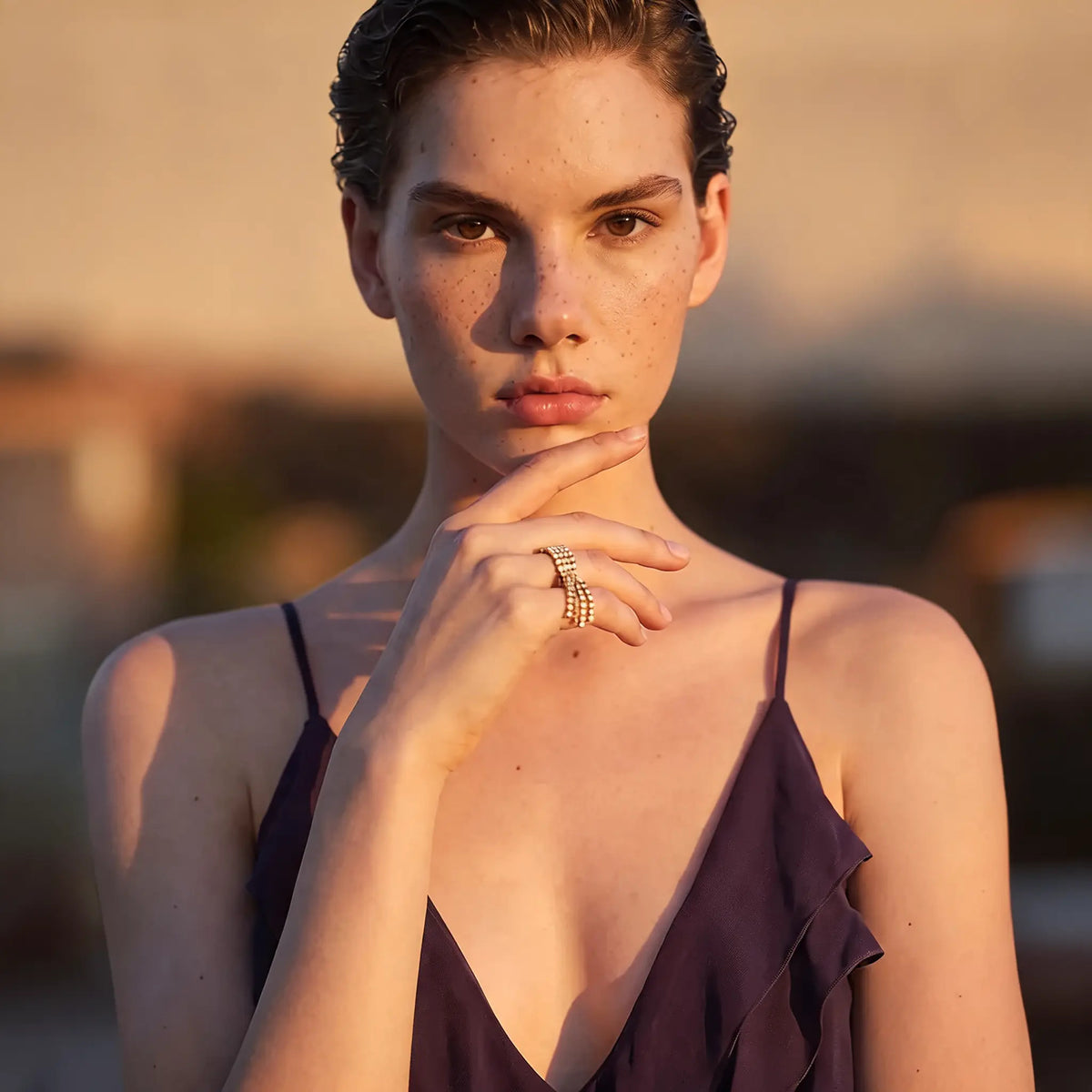 Renna Crystal Tassel Ring