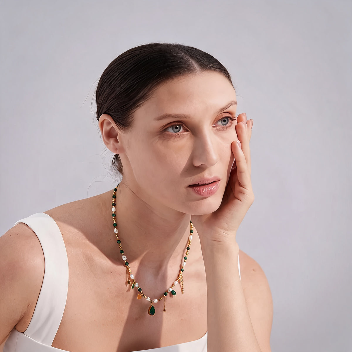 Fallon Green Crystal Necklace