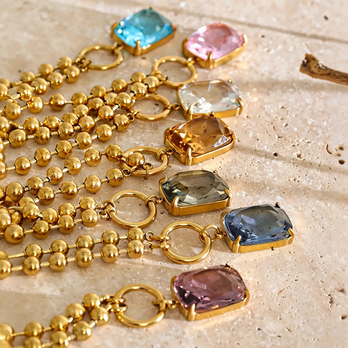 Thistle Crystal Drop Necklace