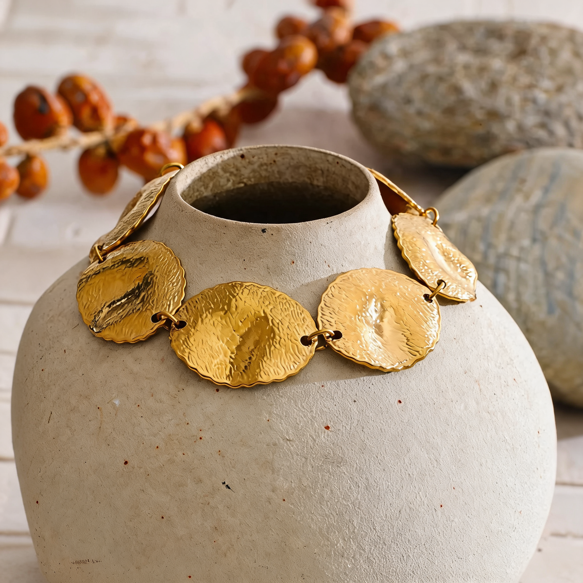 Elsa Hammered Disc Bracelet