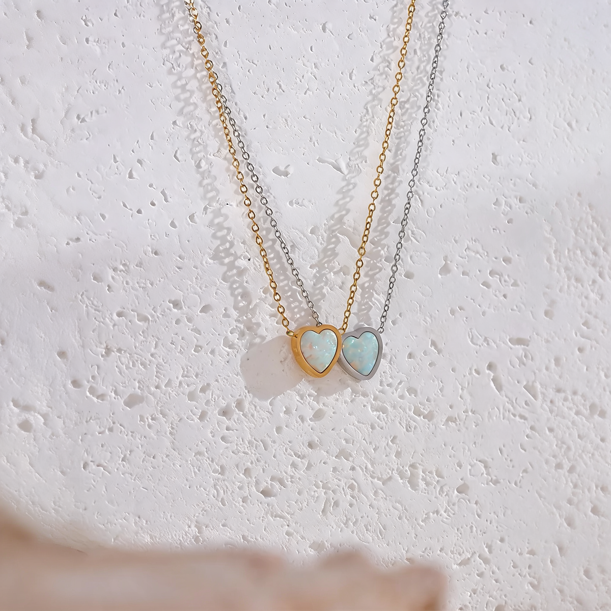 Dove Stone Heart Necklace