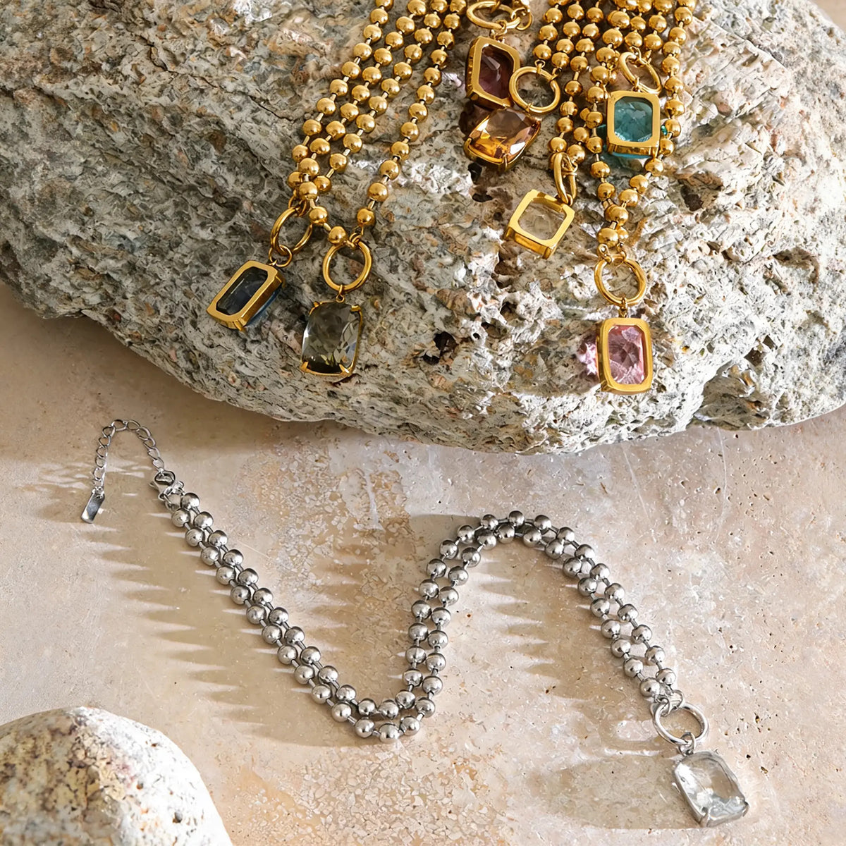 Thistle Crystal Drop Necklace