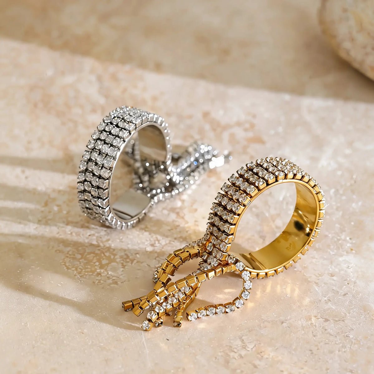 Renna Crystal Tassel Ring