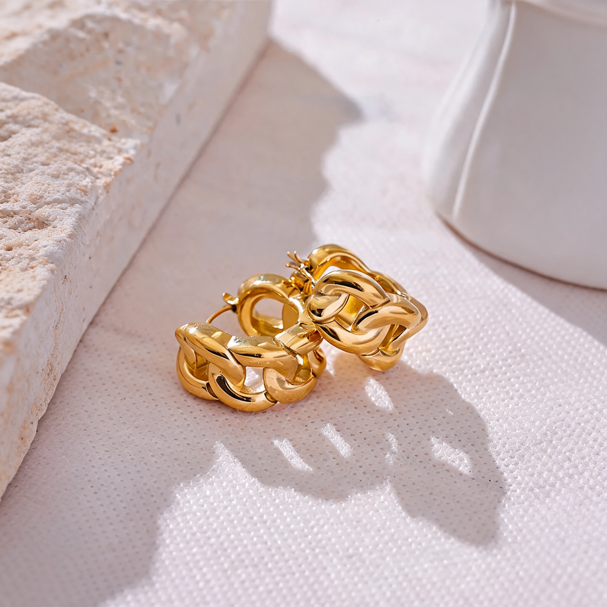 Emery Chain Hoop Earrings