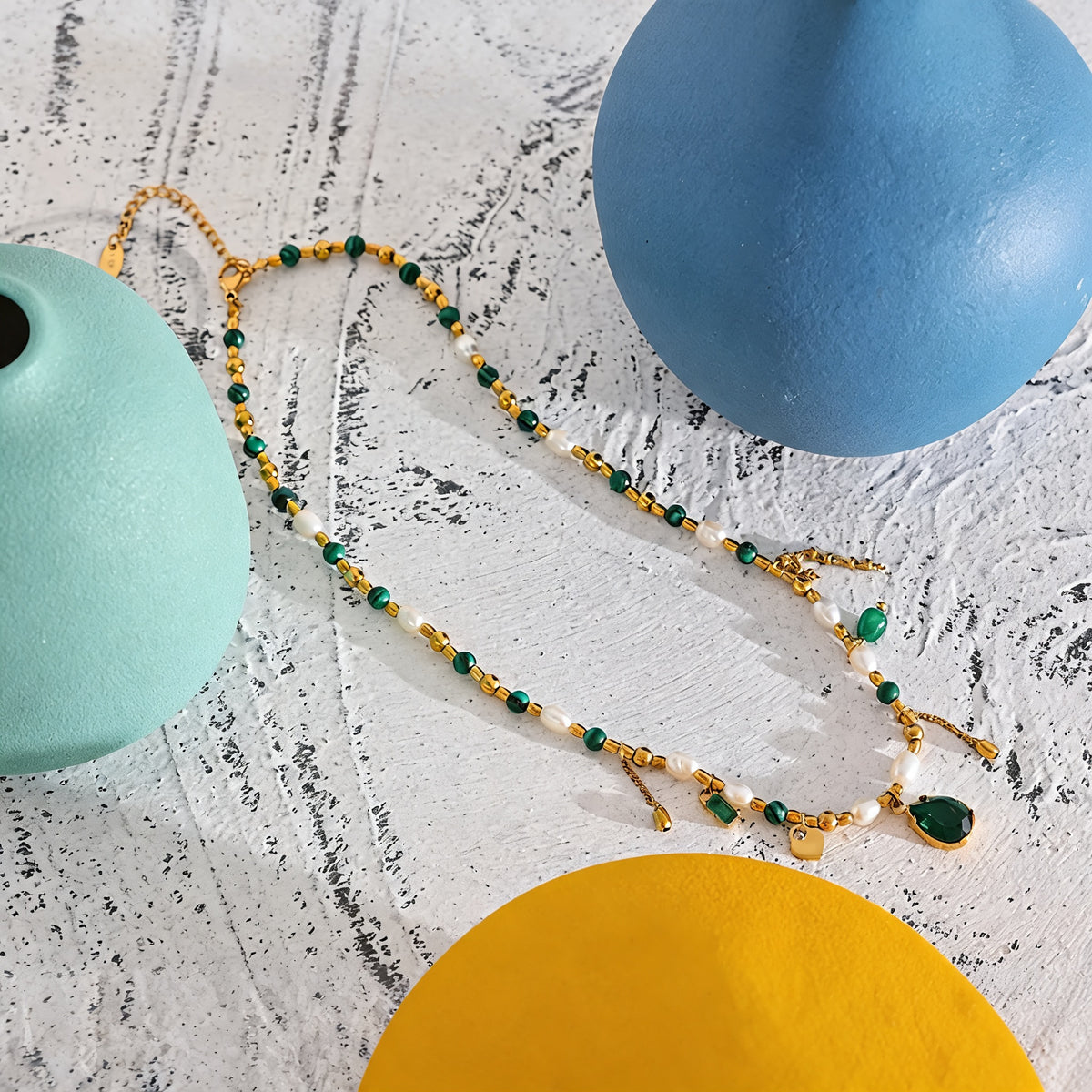 Fallon Green Crystal Necklace