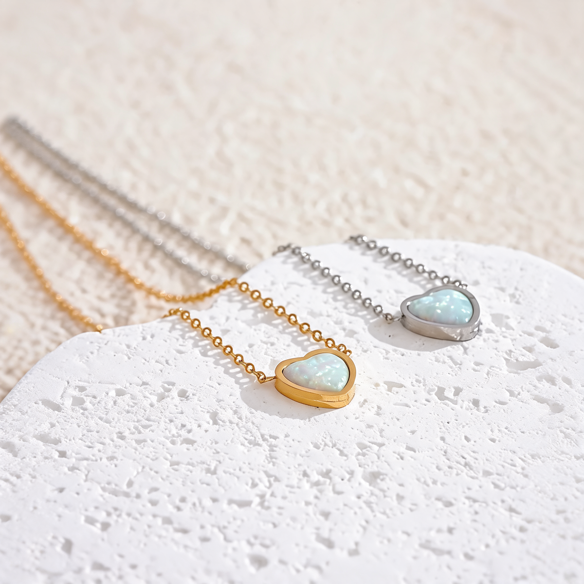 Dove Stone Heart Necklace