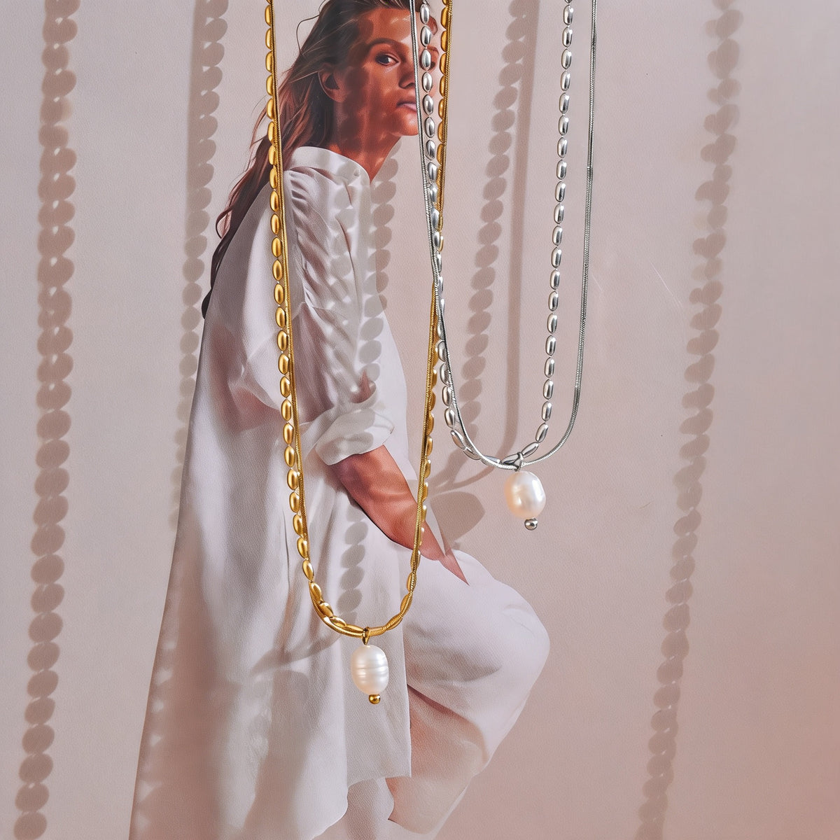 Saylor Pearl Chain Necklace