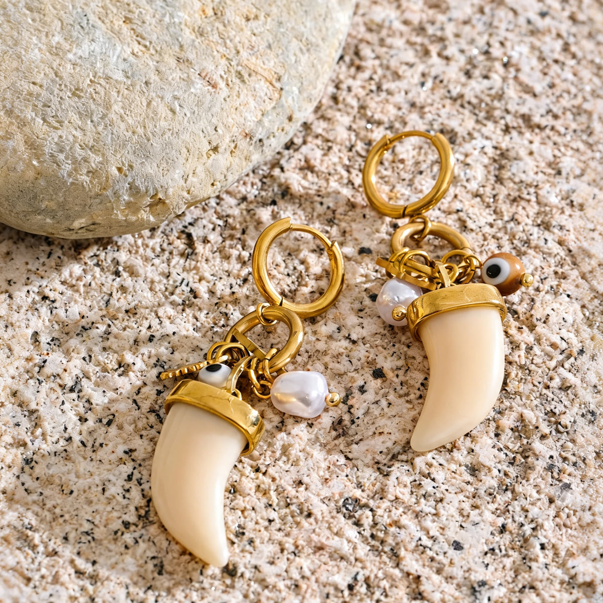 Winnie Faux Pearl Hoops