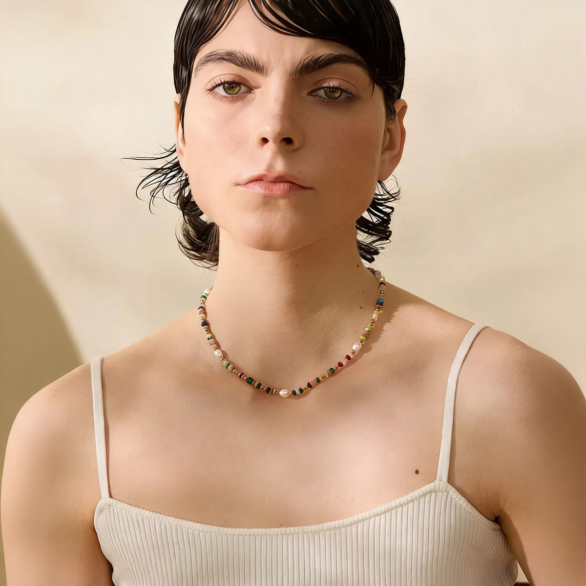 Maple Stone Bead Necklace