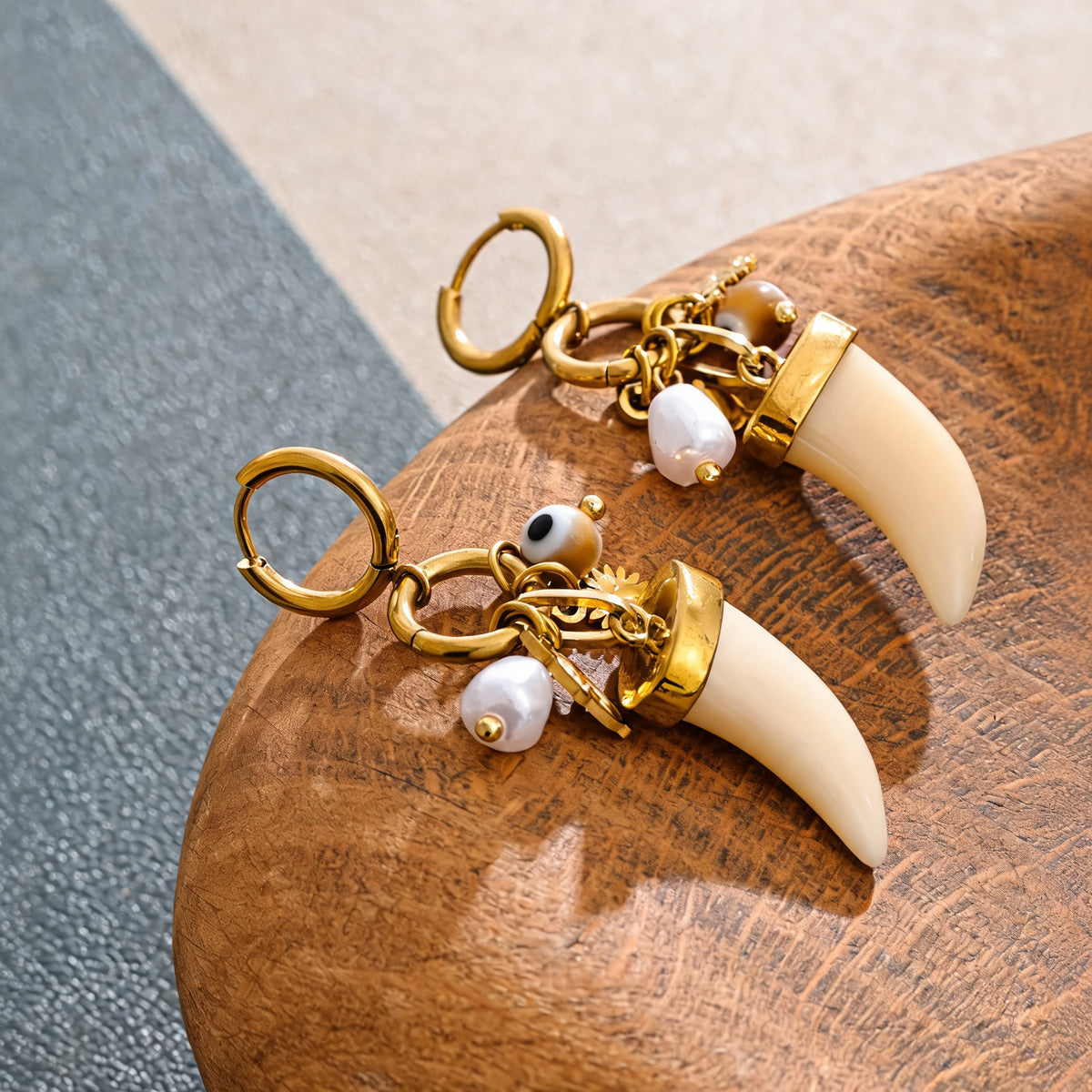 Winnie Faux Pearl Hoops