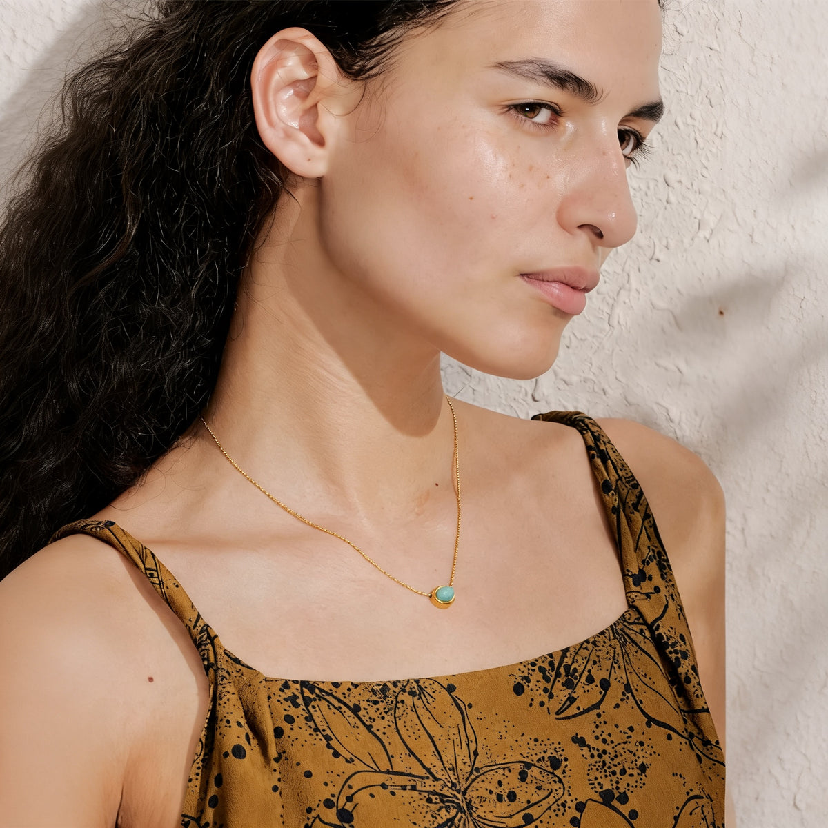 Bree Round Stone Necklace