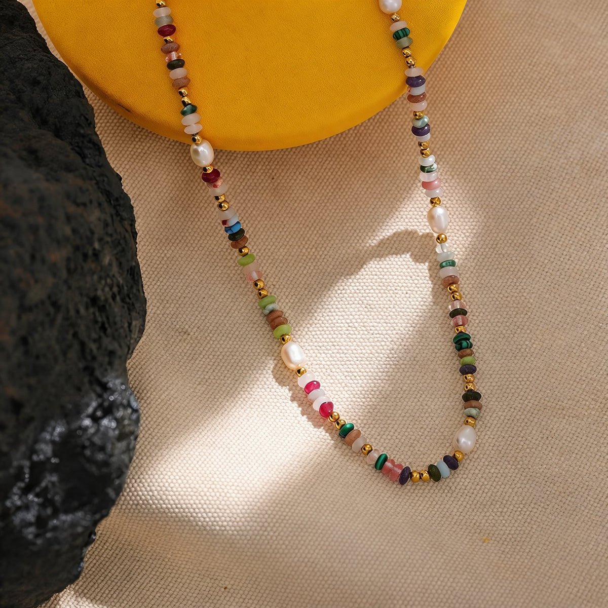 Maple Stone Bead Necklace