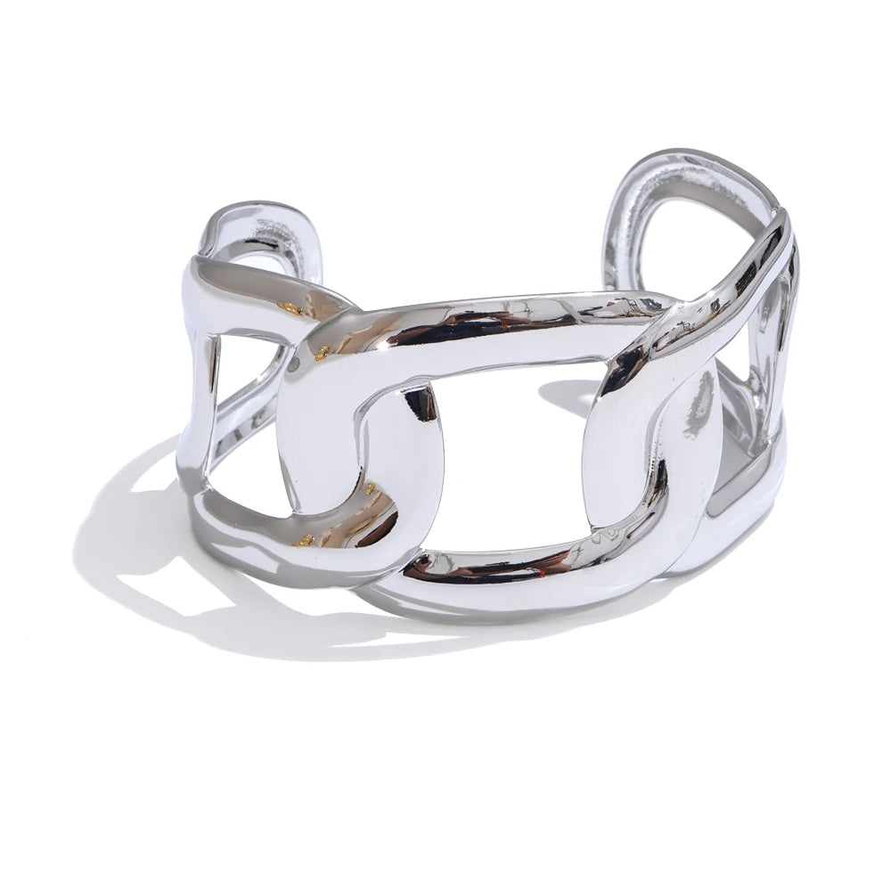Hazel Chain Bangle in silver