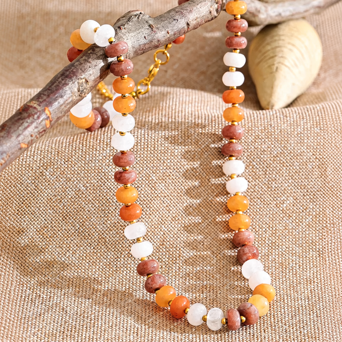 Lyra Stone Bead Necklace