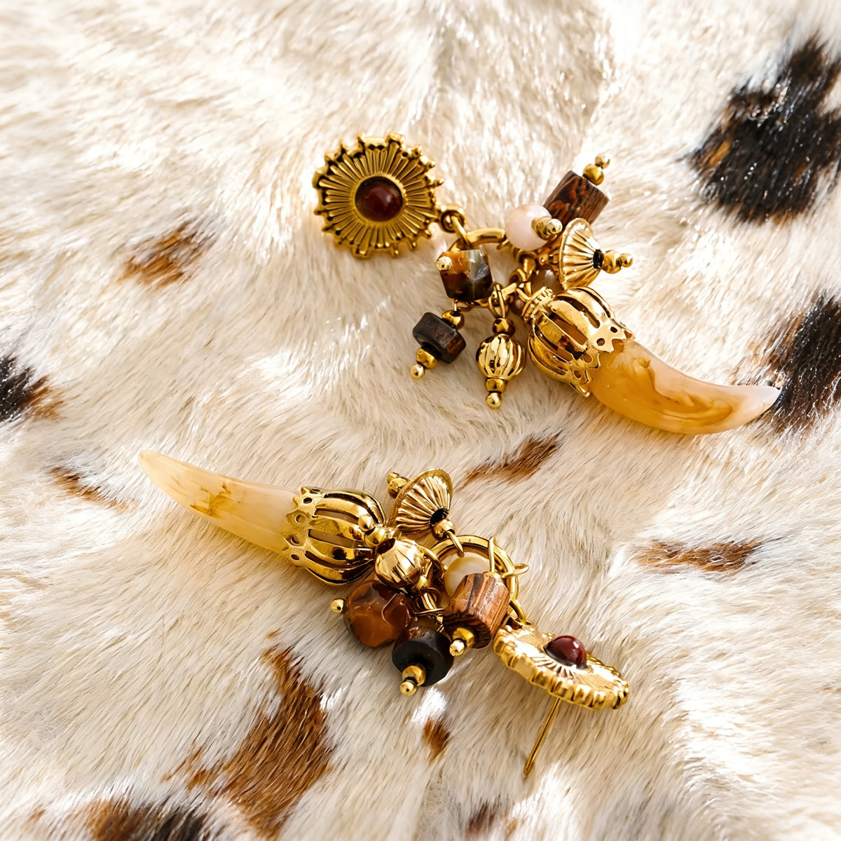 Elsie Resin Horn Earrings