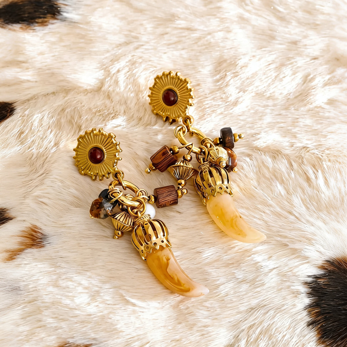 Elsie Resin Horn Earrings