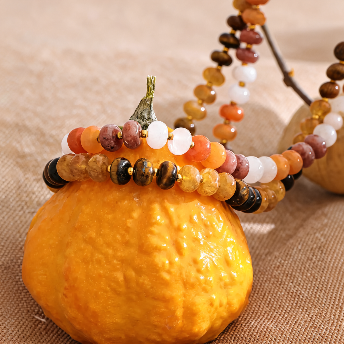 Lyra Stone Bead Necklace