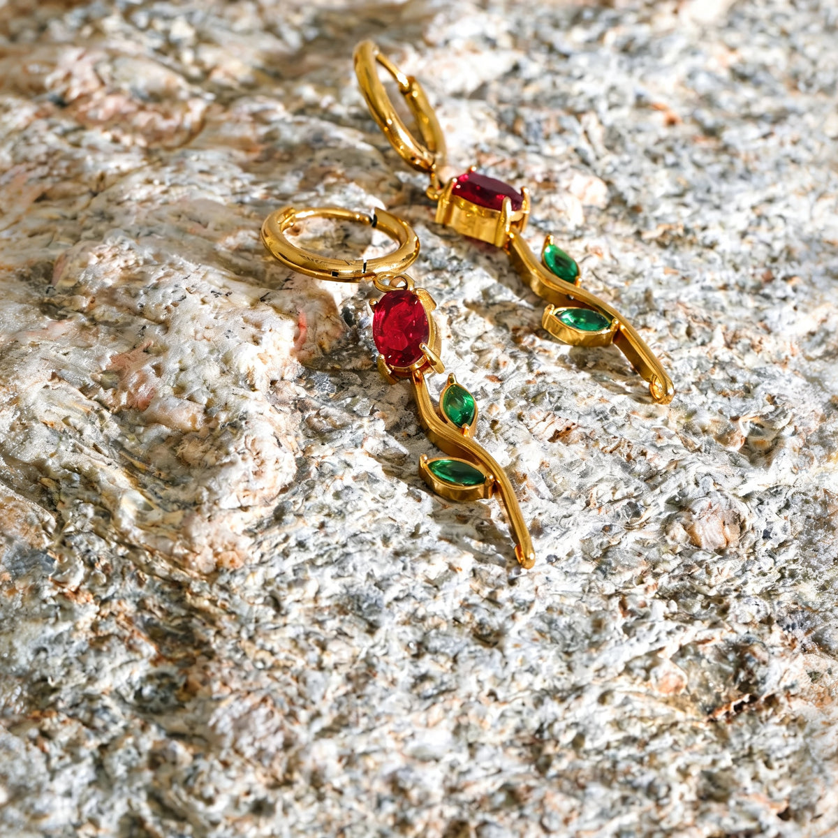 Zinnia Rose Drop Earrings