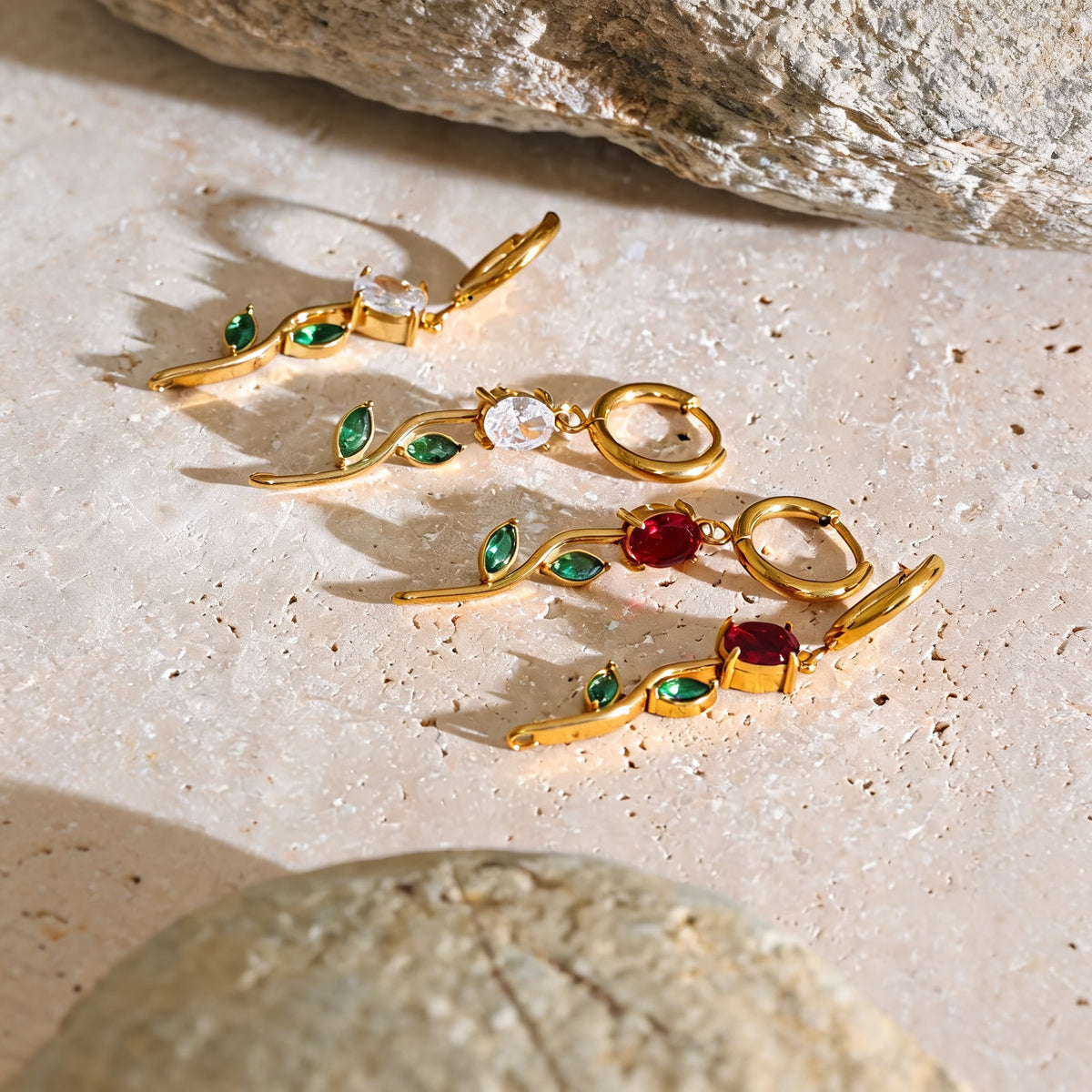 Zinnia Rose Drop Earrings