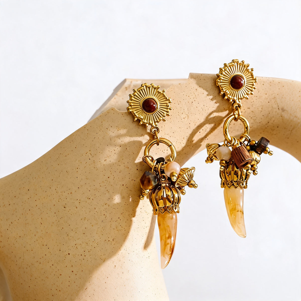 Elsie Resin Horn Earrings