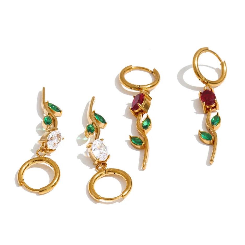 Zinnia Rose Drop Earrings