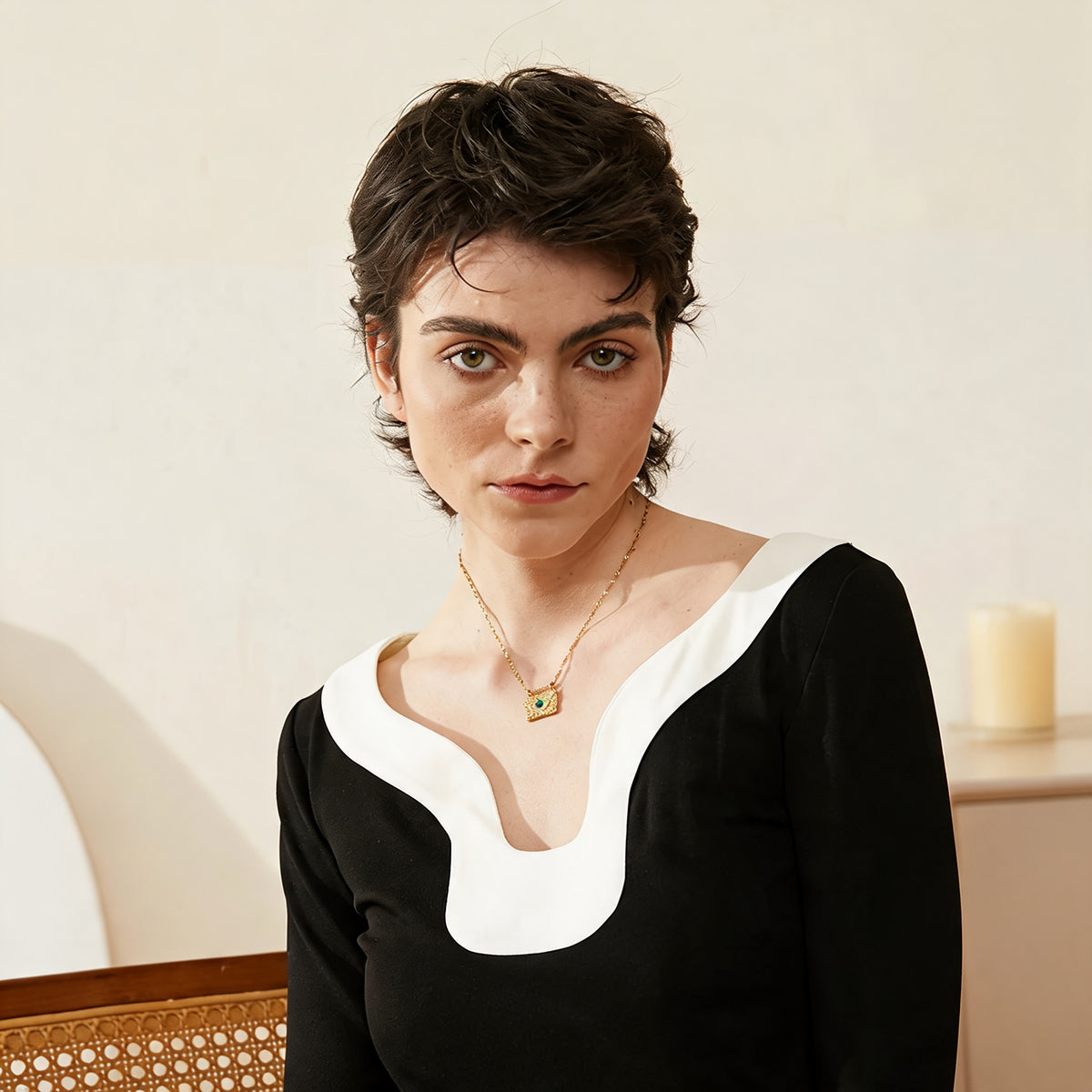 Sage Stone Pendant Necklace
