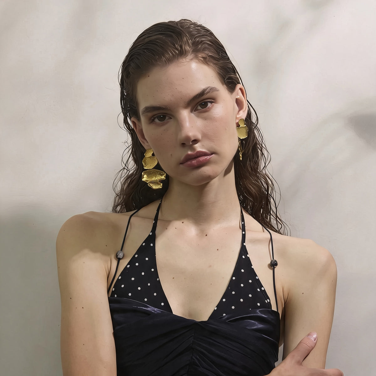Faye Hammered Drop Earrings
