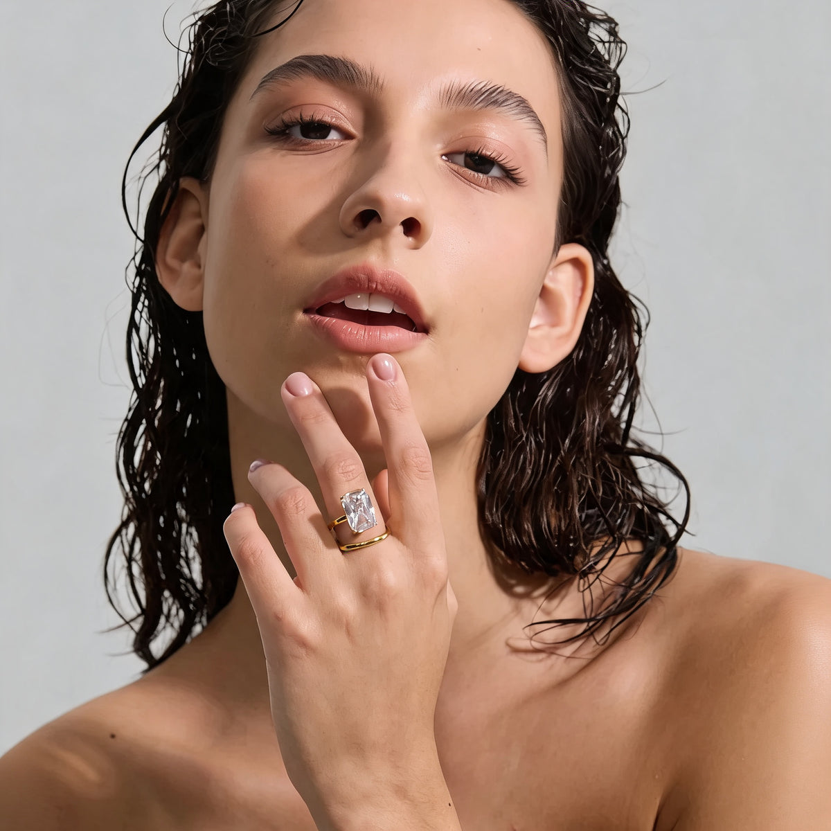 Lena Crystal Rectangle Ring